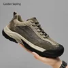 Golden Sapling 2025 Men's Casual Shoes Spring Summer Outdoor Hiking Sneakers Retro Splicing Leather Mesh Climbing Footwear Male 1