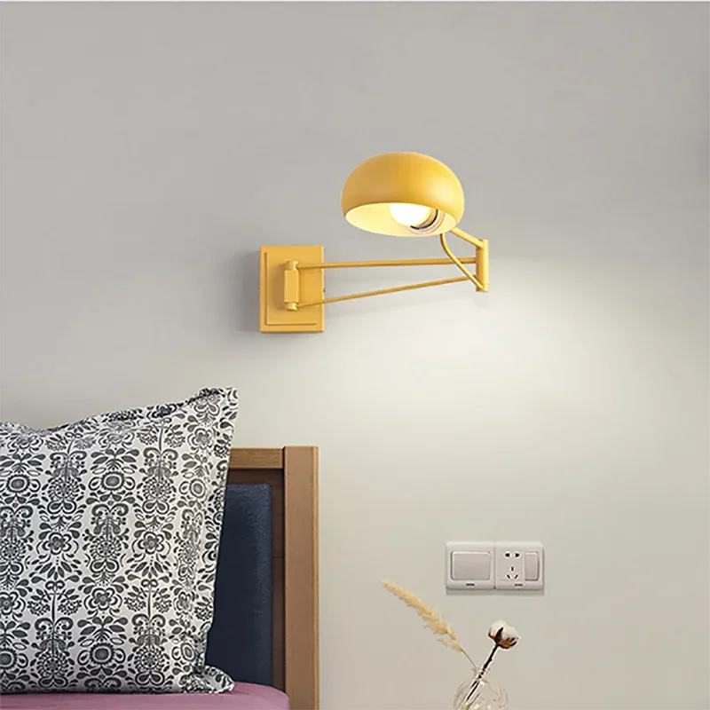 

Modern LED Wall Lamp With Switch Foldable Retractable Eyes Protector For Bedroom bedside Study Living Room Bathroom Luminaries
