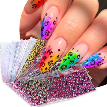 10pcs Colorful Leopard Print Nail Transfer Foil Tiger Skin Zebra Wild Animal Stripe Starry Sky Paper Winter Sexy Style Manicure 1
