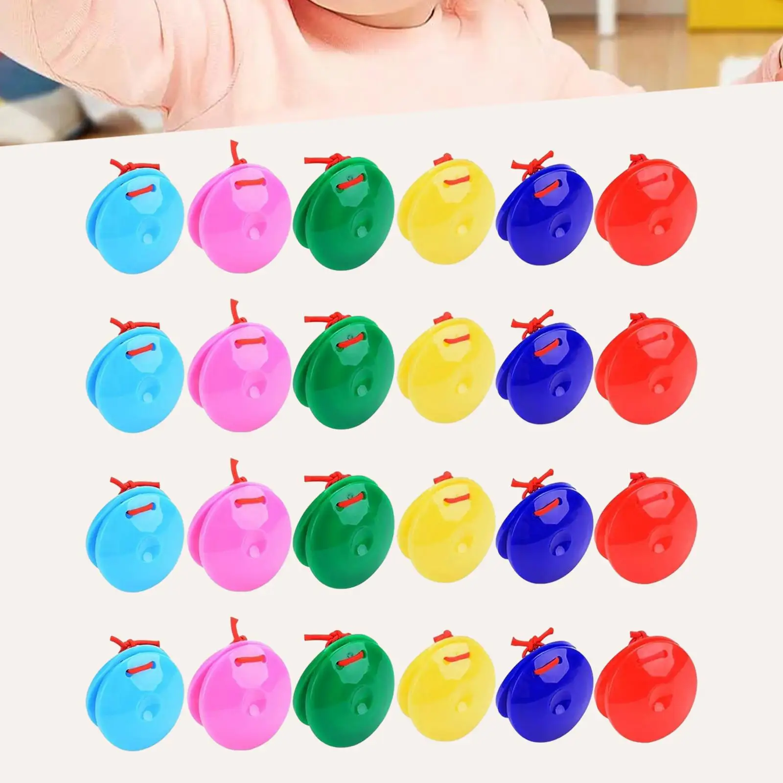 

24Pcs Finger Castanets Musical Development Toys Preschool Percussion Instrument Rhythm Toys for Party Children Boys Girls Baby