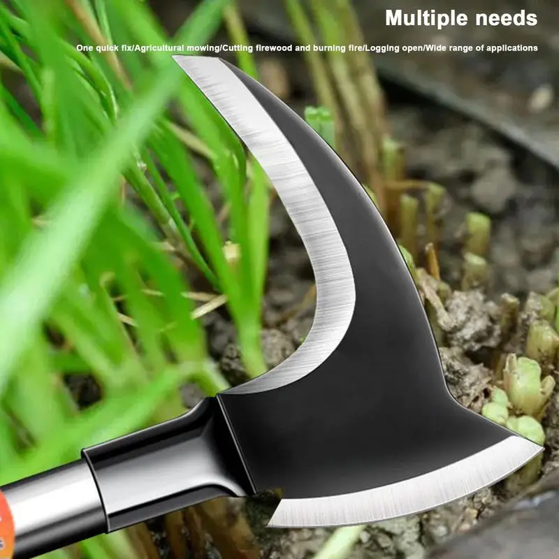 High Manganese Steel Double Scythe Gardening Weeding Grass Sickle Multifunction Farming Handheld Clearing Sickle Garden Tools 4