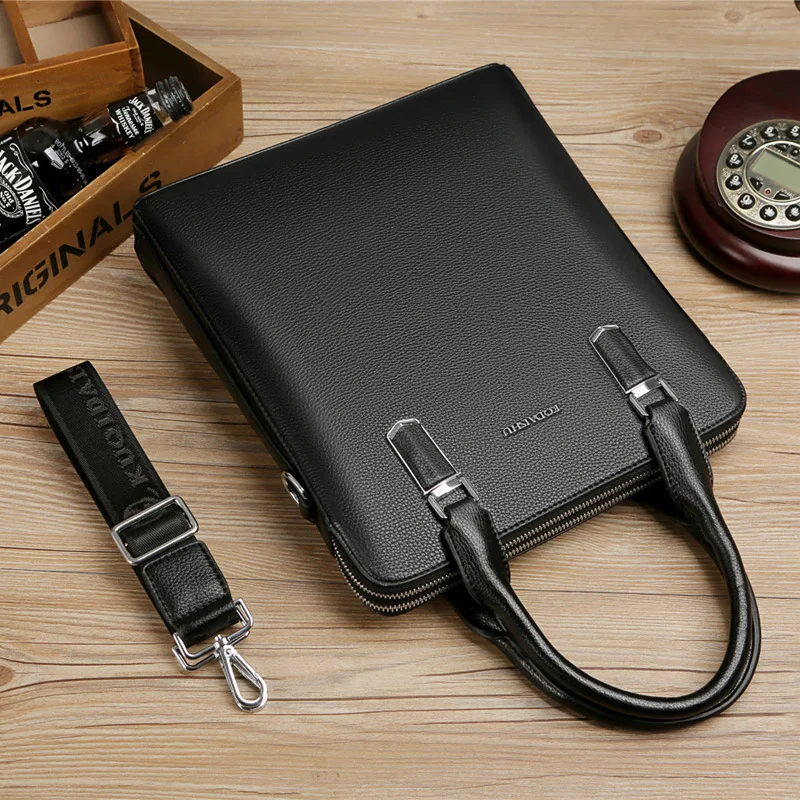New Luxury Cow Genuine Leather Business Men's Briefcase High Capacity Male Shoulder Bag Men Messenger Bag Tote Computer Bags