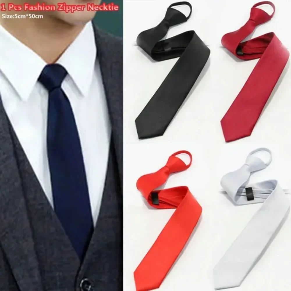 Clip-On-Krawatte, Sicherheitskrawatten für Männer und Frauen, Unisex, modisches Accessoire mit Reißverschluss – Detail 1