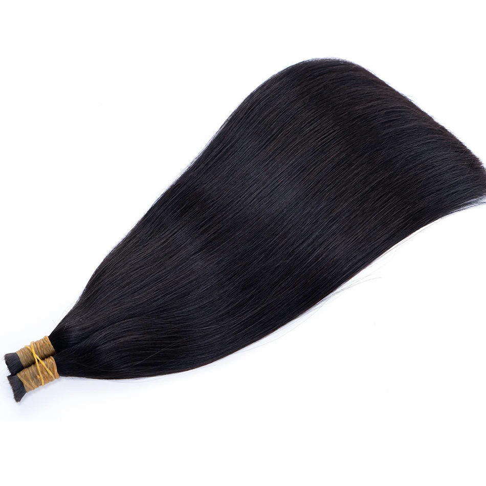 Double Drawn Human Hair Bulk Boho Braids Hair Extensions Short Less Bone Straight No Weft 300g 16A Vietnamese For Women