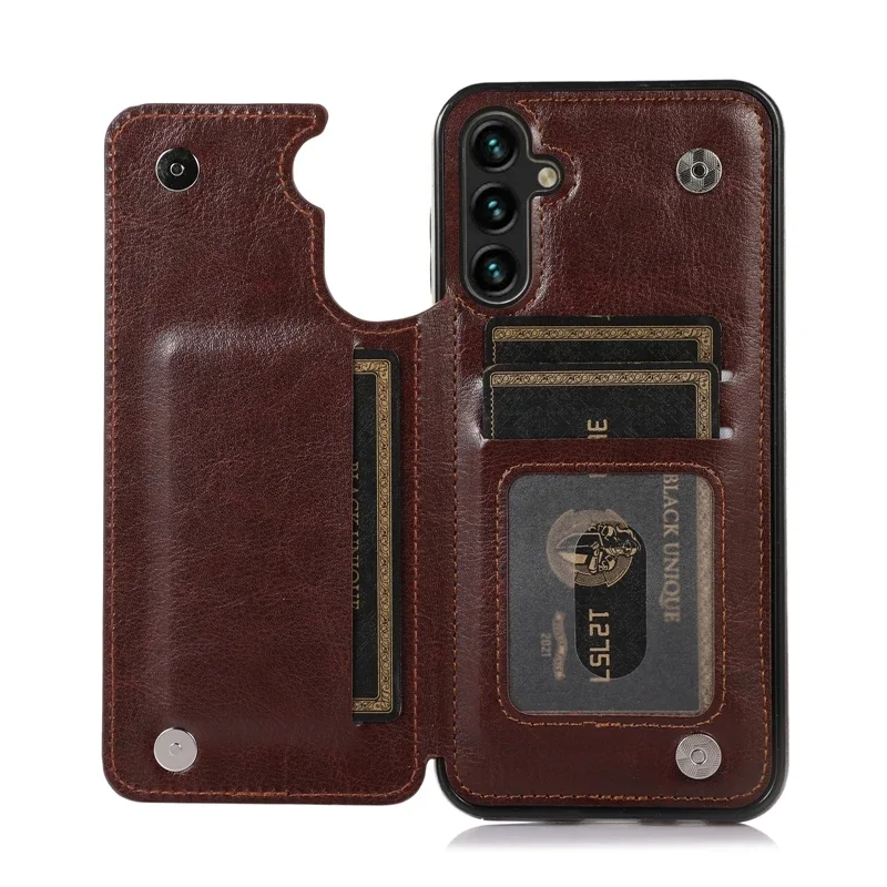 thumbnail image 1 of Luxury Slim Fit Wallet Magnetic Flip Leather Case For Samsung Galaxy S24 Ultra S23 S22 S21 Plus S20 FE S10E S10 S9 S8 Note 20, 1 of 5