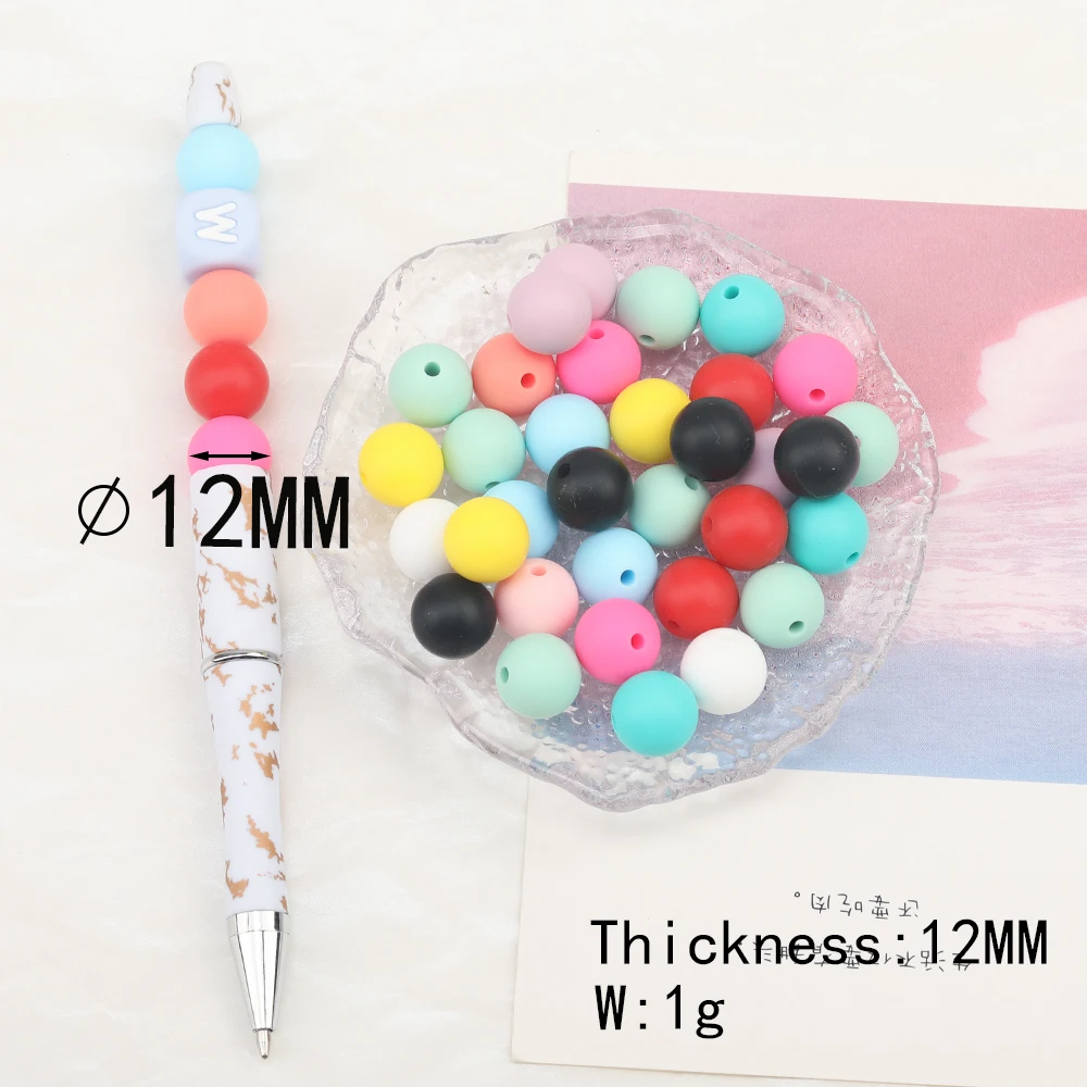 Cordial Design 100Pcs 12/15MM Choose/Silicone Material Beads/Baby Edible Beads/Chewable/Jewelry Accessories/DIY Making Findings - cordial