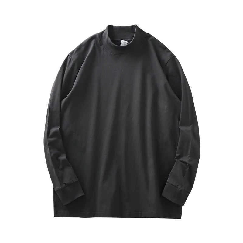 Dukeen Heavyweight Men's Half-Turtleneck Long-Sleeve Cotton Shirt