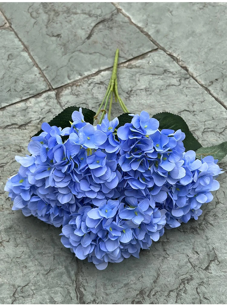 Große Größe, 5 Köpfe, weiß, rot, Hortensien, künstliche Blumen, Seide, DIY, Hochzeit, Brautstrauß, künstliche Blumen, Party, Heimdekoration – Detail 27