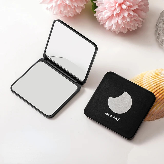 Mini Square Makeup Mirror Portable Double-sided Cosmetic Mirror Folding Pocket Compact Mirror Travel Accessories Pocket Mirror_voghion.com