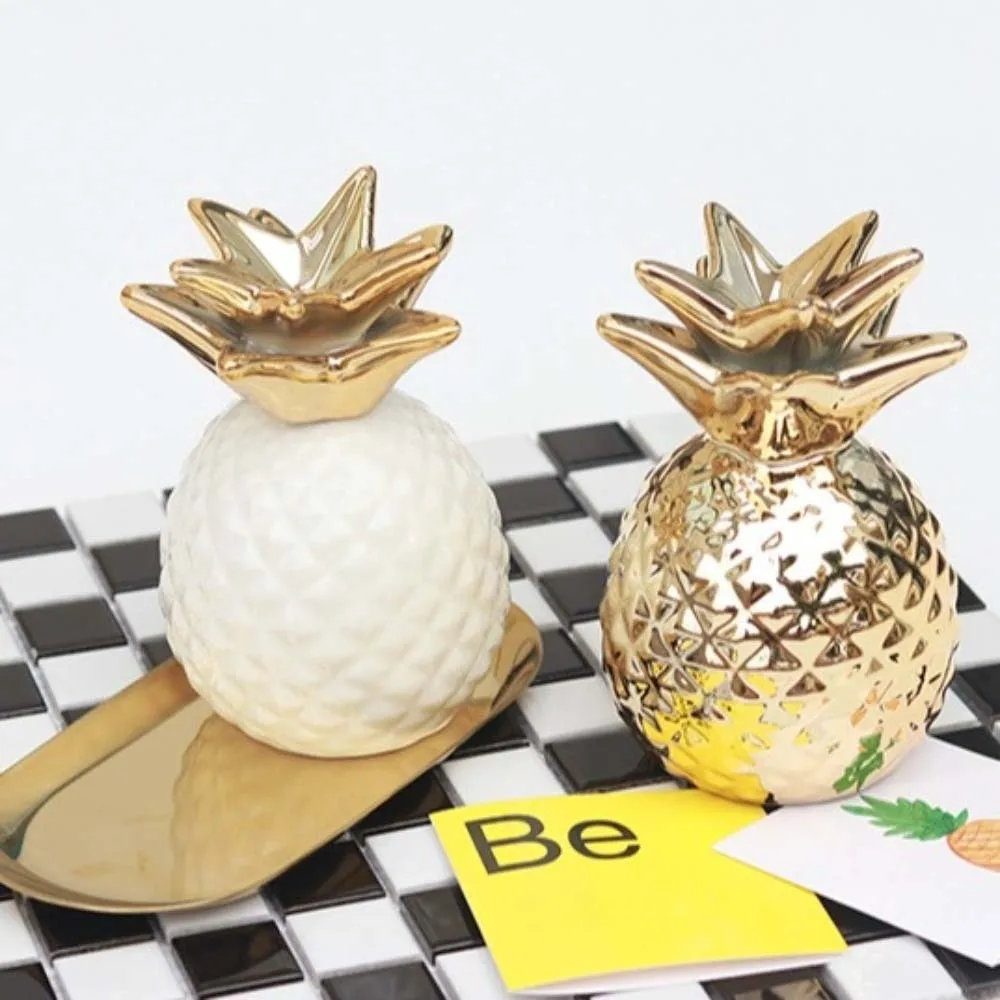 Tirelire ananas en céramique dorée objet décoratif et épargne_voghion.com