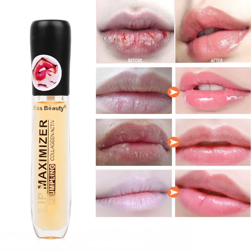 5ml Moisturizing Lips Plumper Transparent Lip Oil Repairing Dead Skin Reduce Fine Line Nourishing Lip Makeup