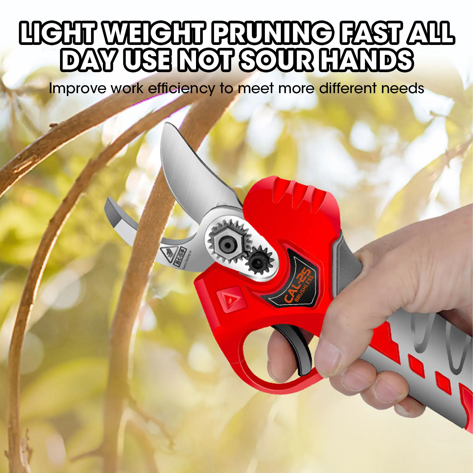 Electric Pruning Shears 25mm Cutting Diameter Sharp Blade Lightweight Cordless Pruner Handheld Power Pruner for Gardening Tree carbon fiber measuring pole 25mm diameter gps gnss antenna extension 5 8 thread connector durable and lightweight