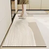 Kitchen Floor Mat Japanese Striped Carpet Waterproof Oil-proof Long Rug PVC Leather Waterproof Foot Mats Wipeable Washable Rugs 1