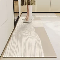 Kitchen Floor Mat Japanese Striped Carpet Waterproof Oil-proof Long Rug PVC Leather Waterproof Foot Mats Wipeable Washable Rugs 1