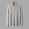 Thickened floral Autumn/winter new 100% Merino wool cashmere sweater men's O-neck pullover warm bottom knit shirt top 4
