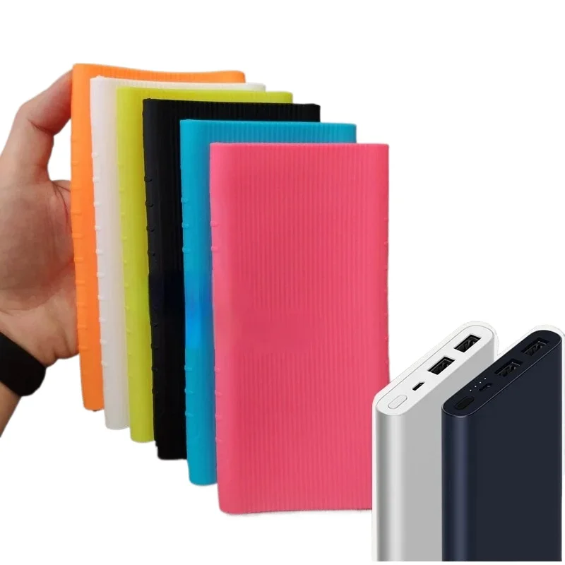 Silicone Protector Case Cover for Xiaomi Mi Power Bank 2 10000 MAh Dual USB battery storage box power bank case