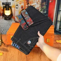 Autumn Winter Elastic Men's Jeans Fashion Comfortable Baggy Straight Stretch Cotton Casual Denim Pants Brand Male Thick Trousers