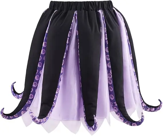 Costume Ursula Costume da strega di mare viola nero Tentacolo di polpo Abito tutu per donna Festa di carnevale di Halloween Sirena Cosplay - immagine 2