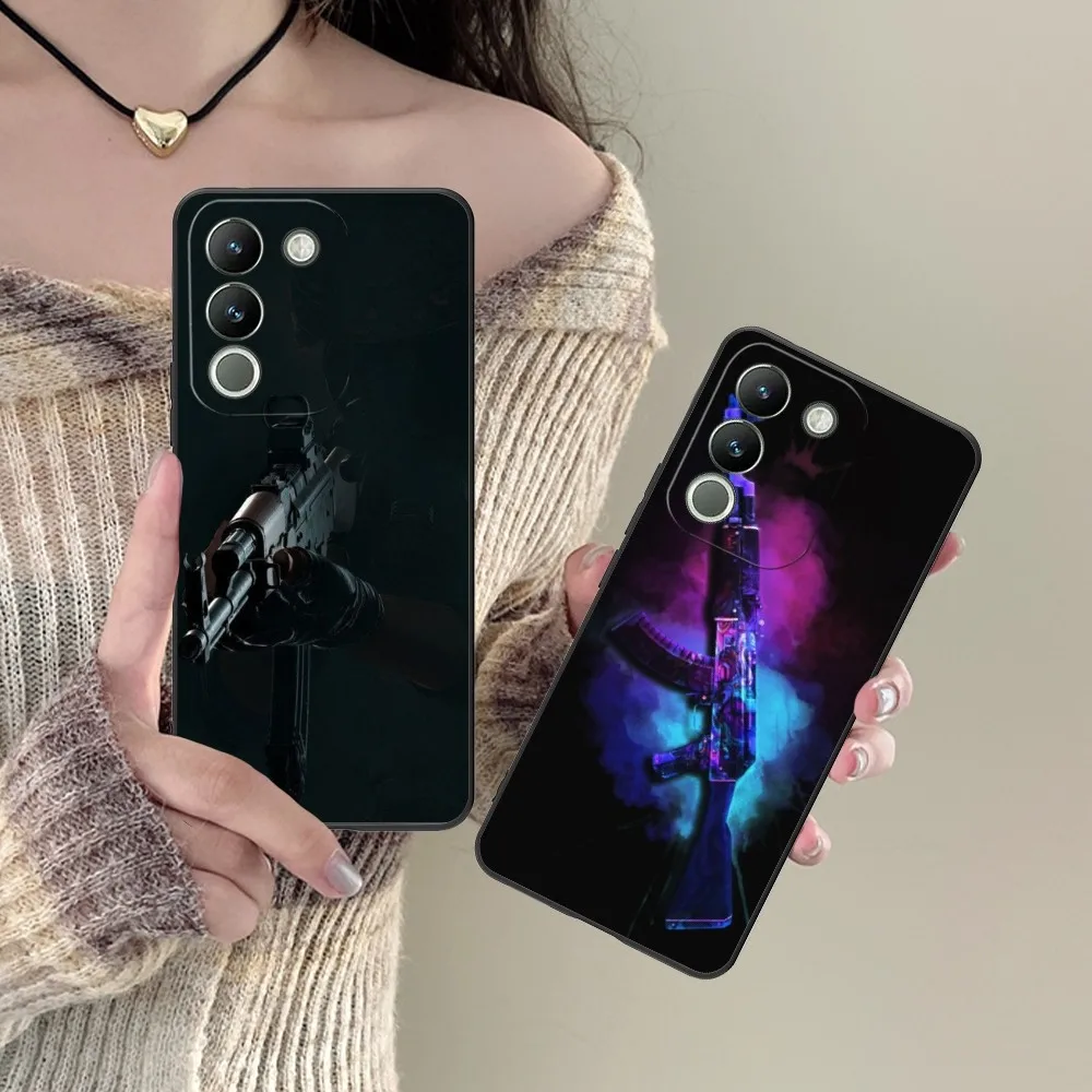 Aesthetic Ak47 Mobile Cell Phone Case For Vivo Y95 Y93 Y31 Y20 V19 V17 V15 Pro X60 Nex Black Soft Phone Cover Funda