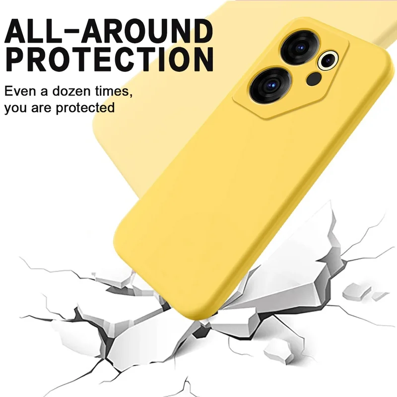 ELVEV Shockproof Liquid Silicone Protective Phone Cover with Microfiber Cloth Layer