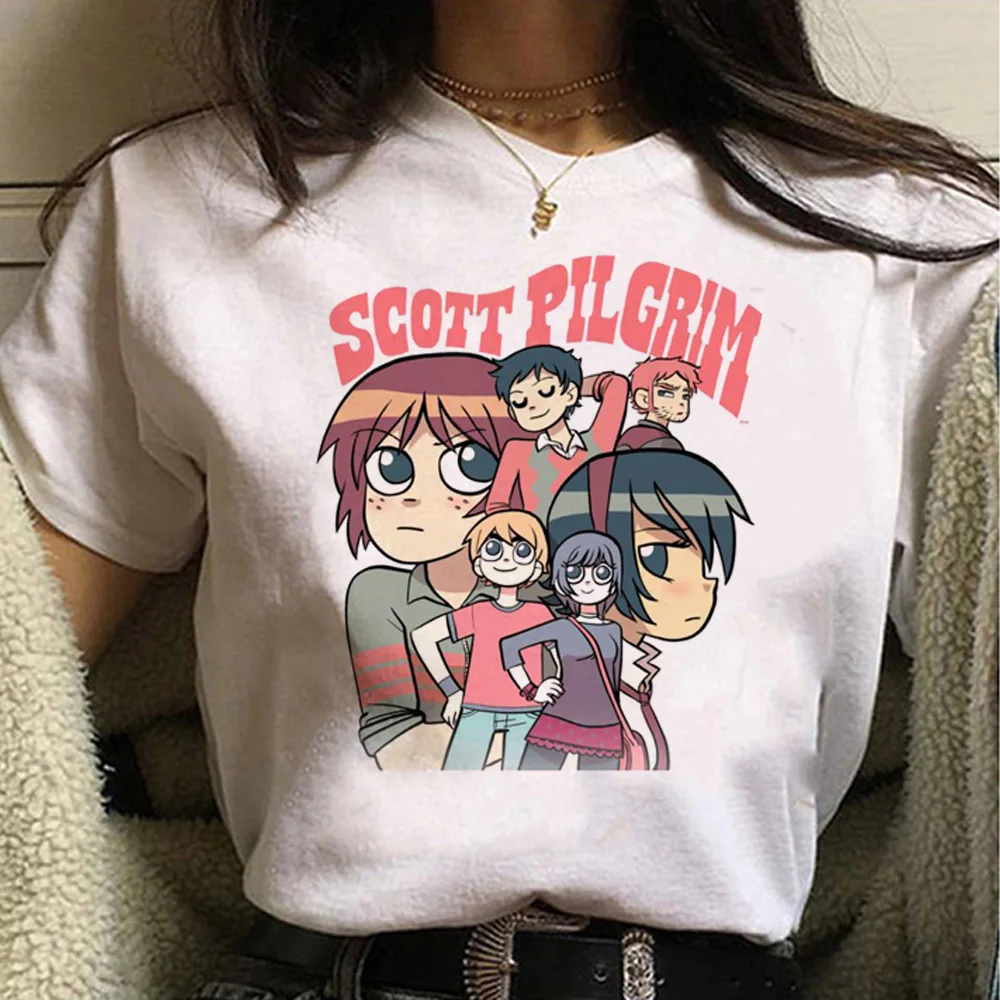 Scott Pilgrim Tee Women Funny Designer Graphic T Shirt Female Harajuku Comic Clothing