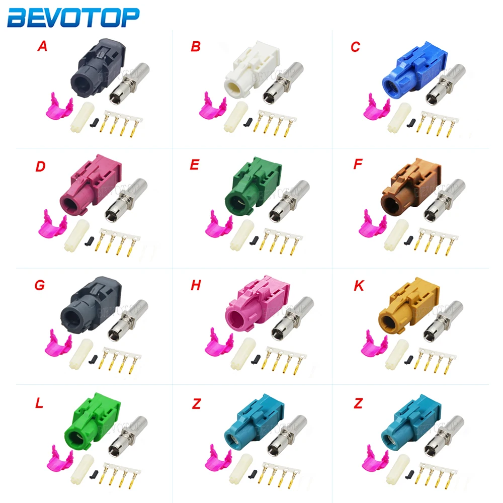 10 Pz/Lotto Hsd Lvds Connettore A 4 Pin Codice A/B/C/D/E/F/G/H/K/L/Z Jack Femmina A Crimpare Dritto Per Cavo 535 4 Core Hsd Lvds