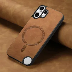 Leather Magnetic Case with Shockproof Protection - Suitable for Nothing CMF Phone 2 Pro (Brown)