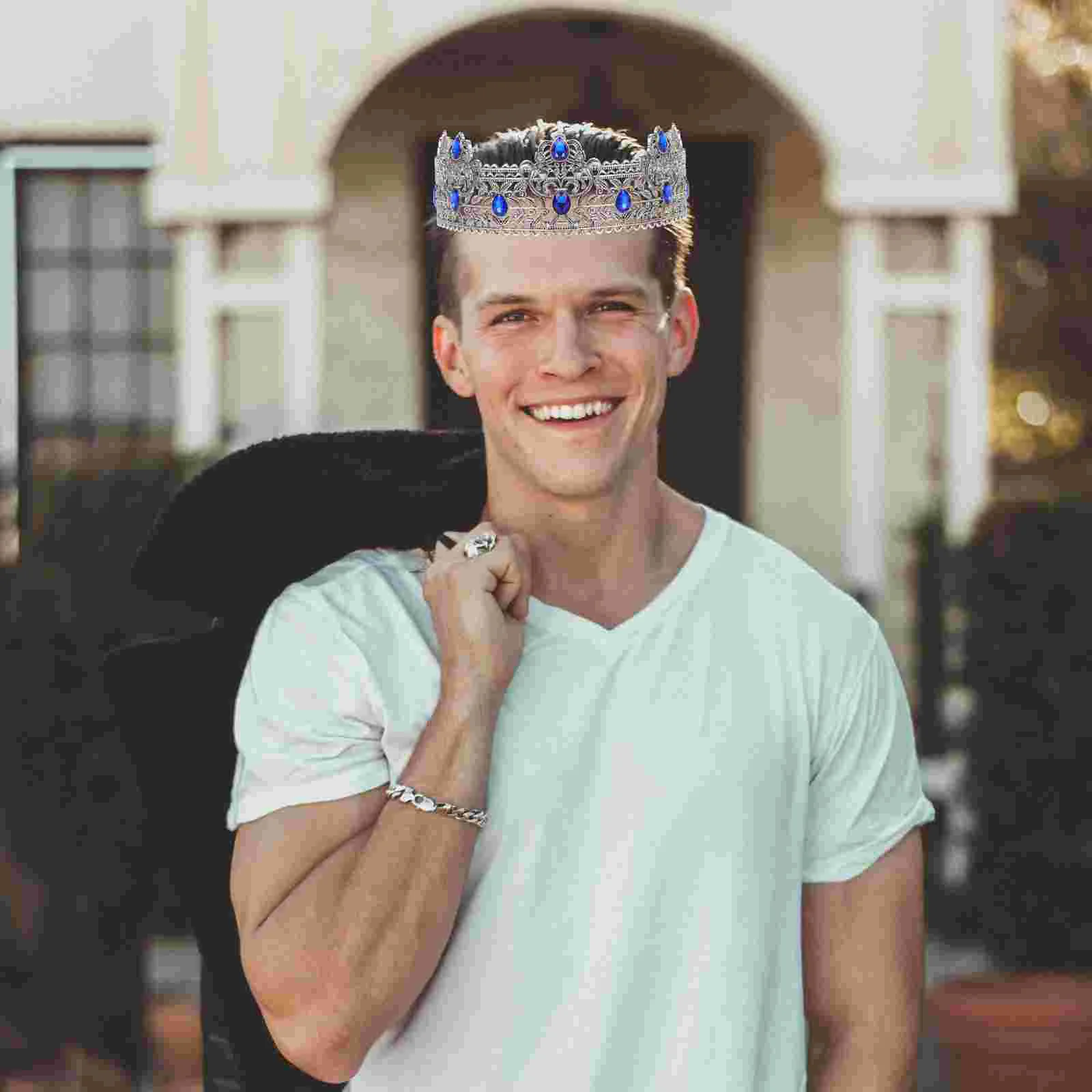 Elegant Crown Headgear Rhinestone Wedding Quinceanera Prom King Crowns Lightweight Comfortable Medieval Royal Accessories