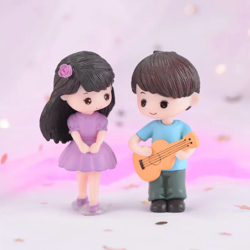 Miniature Couple Ornament Lovers Couple Miniature Doll DIY Terrarium Figurines Fairy Garden Decor Valentine's Day Gift Home Accessories