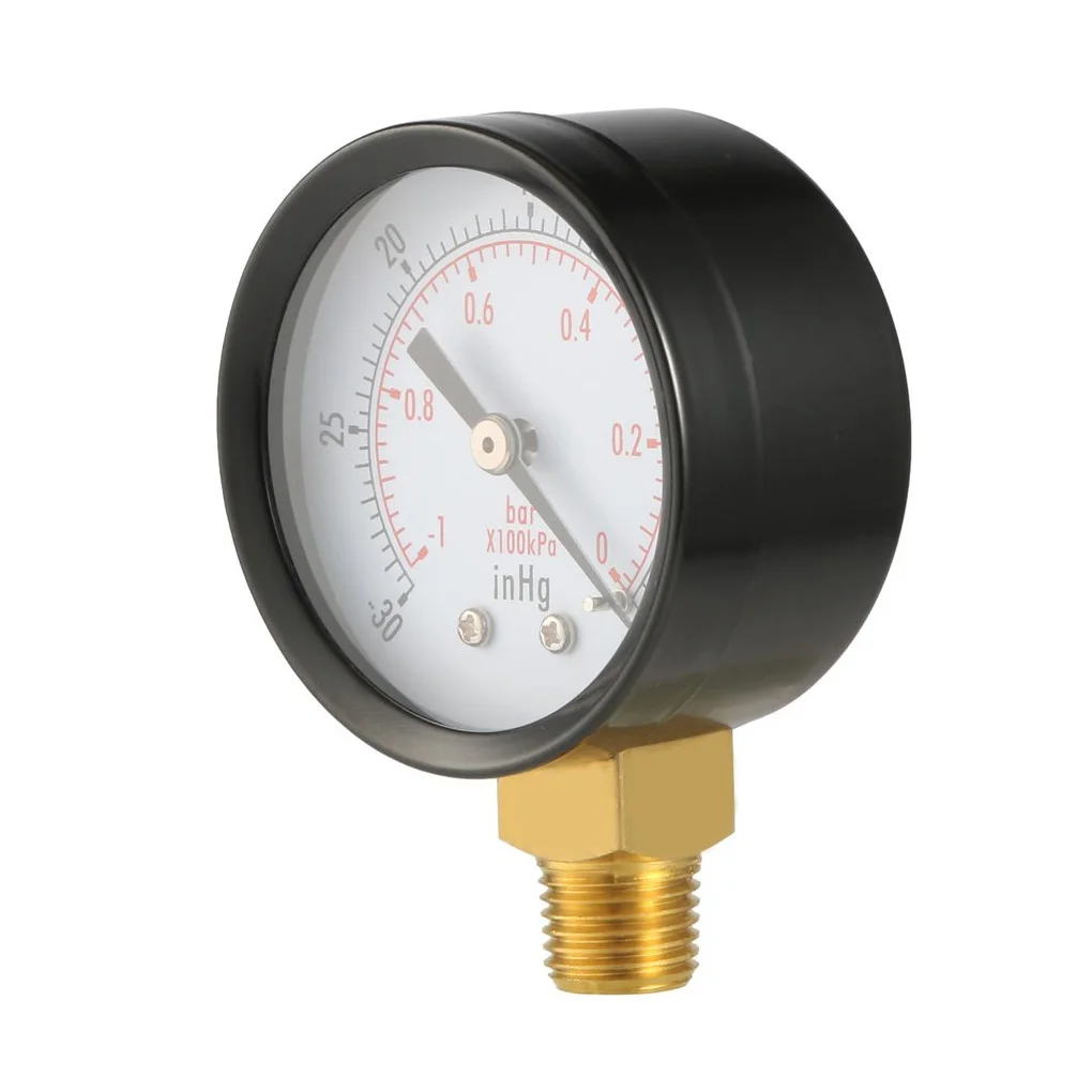 

Square Dial Industrial Air Compressor Pressure Meter Inflator Cylinder Barometer 0-30 Inhg Vacuum Gauge Measuring Tool