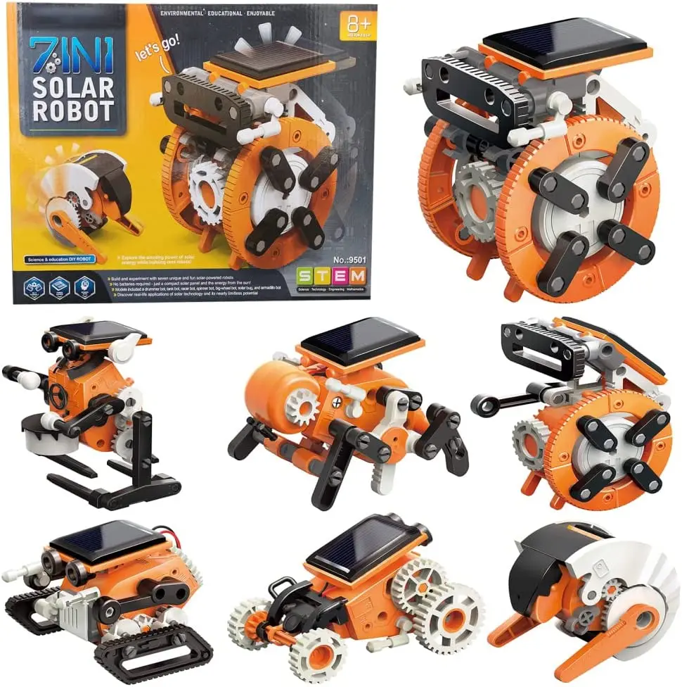 

7-in-1 Solar Robot STEM Experiment Kit | No Batteries Required | Learn About Solar Energy & Technology |