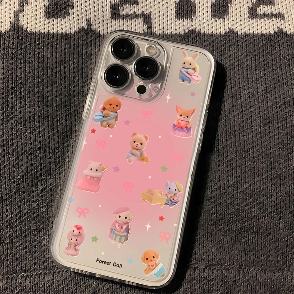 Vintage Bear Design Luxury Clear Phone Case
