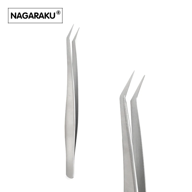 NAGARAKU 2pcs set for eyelash extension professional tweezers N-01 and N-02 for divide volume eyelash 3