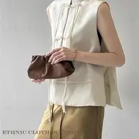 Mode chinois Tang Style haut Sexy sans manches chemise pour femme vêtements traditionnels chinois Jacquard mince Qipao Cheongsam Blouse 5