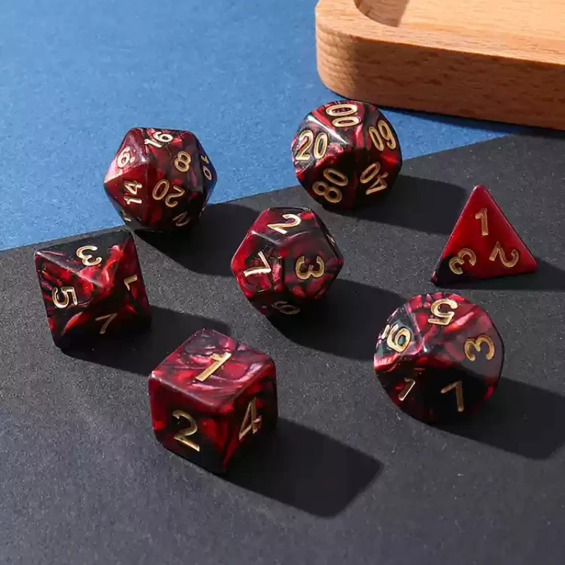 Polyhedral Dice Double-colors Red Black DND RPG TRPG Games Dice Set 7pcs/lot for Table Games Entertainment Party game dice dice set