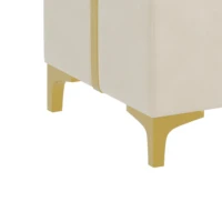 Ensembles de chambre à coucher 2 pièces, lit plateforme rembourré Queen Size avec lit gigogne, 2 tiroirs légers et rangement de Charge USB, pieds métalliques 4