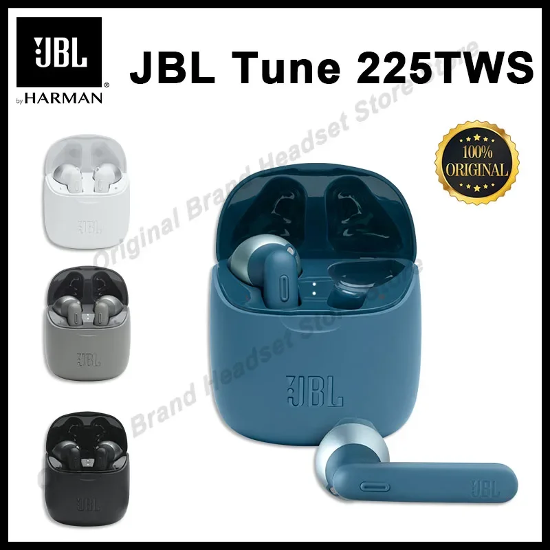 Оригинальные беспроводные Bluetooth-наушники JBL TUNE 225TWS, стереонаушники с басами, наушники, гарнитура JBL T225TWS с микрофоном