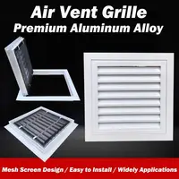 ตะแกรงระบายอากาศอะลูมิเนียมอัลลอยด์แบบใหม่ รูปทรงสี่เหลี่ยม พร้อมตะแกรงตาข่ายสำหรับระบายอากาศกลับ สีขาว สำหรับผนังภายนอก 1