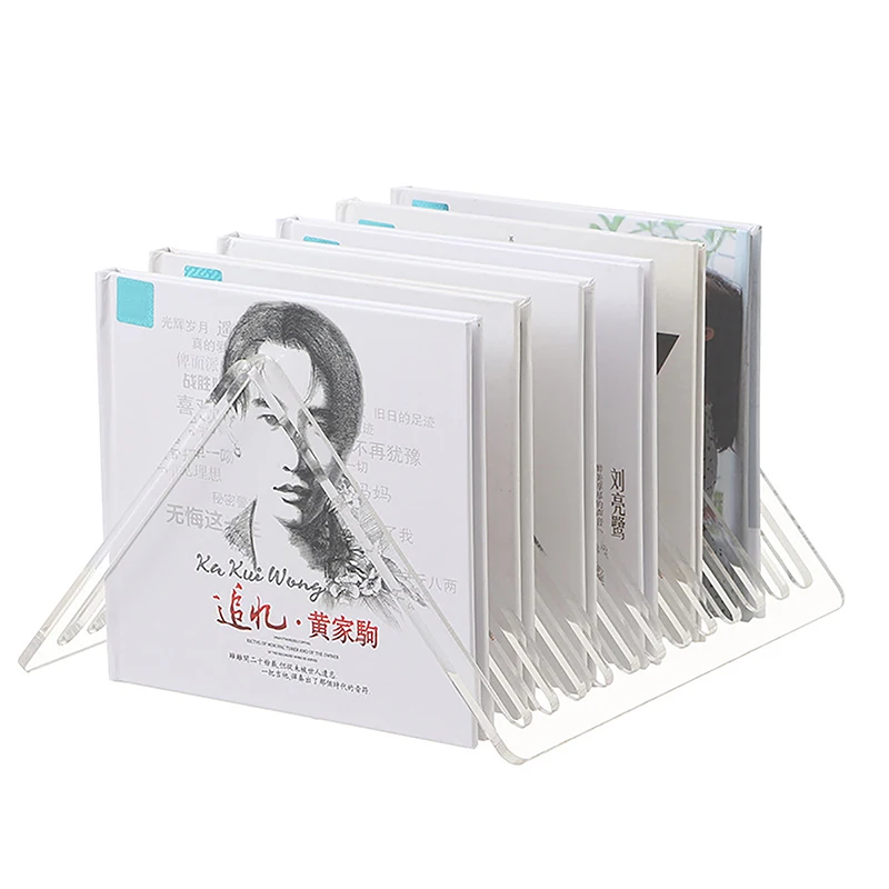 

12 Slots Acrylic Vinyl Desktop Record Display Rack StandCD Disc Storage Holder Countertop Album Collection Organizer