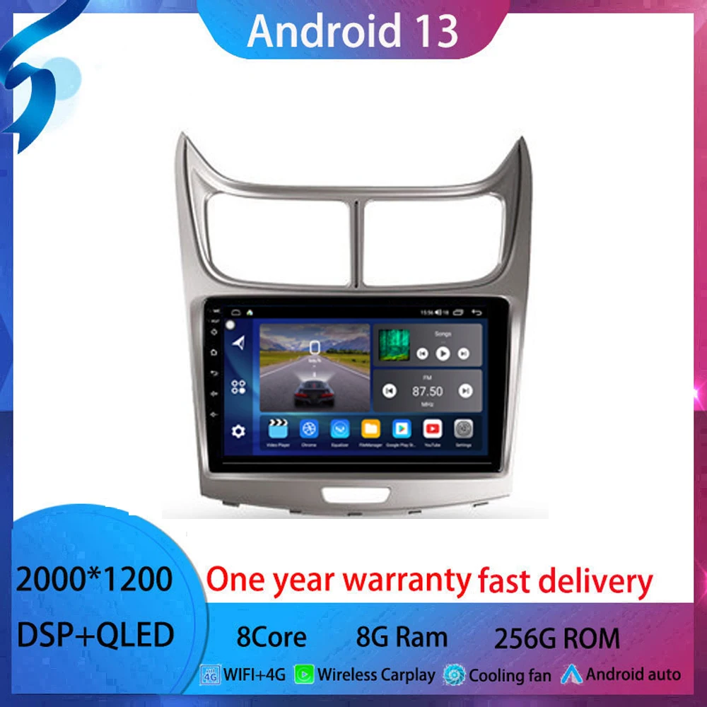 Android 13 Da 9 Pollici Per Chevrolet Sail 2009-2013 Autoradio Lettore Video Multimediale Adattatore Wireless Per Auto Android No 2 Din Bt5.0