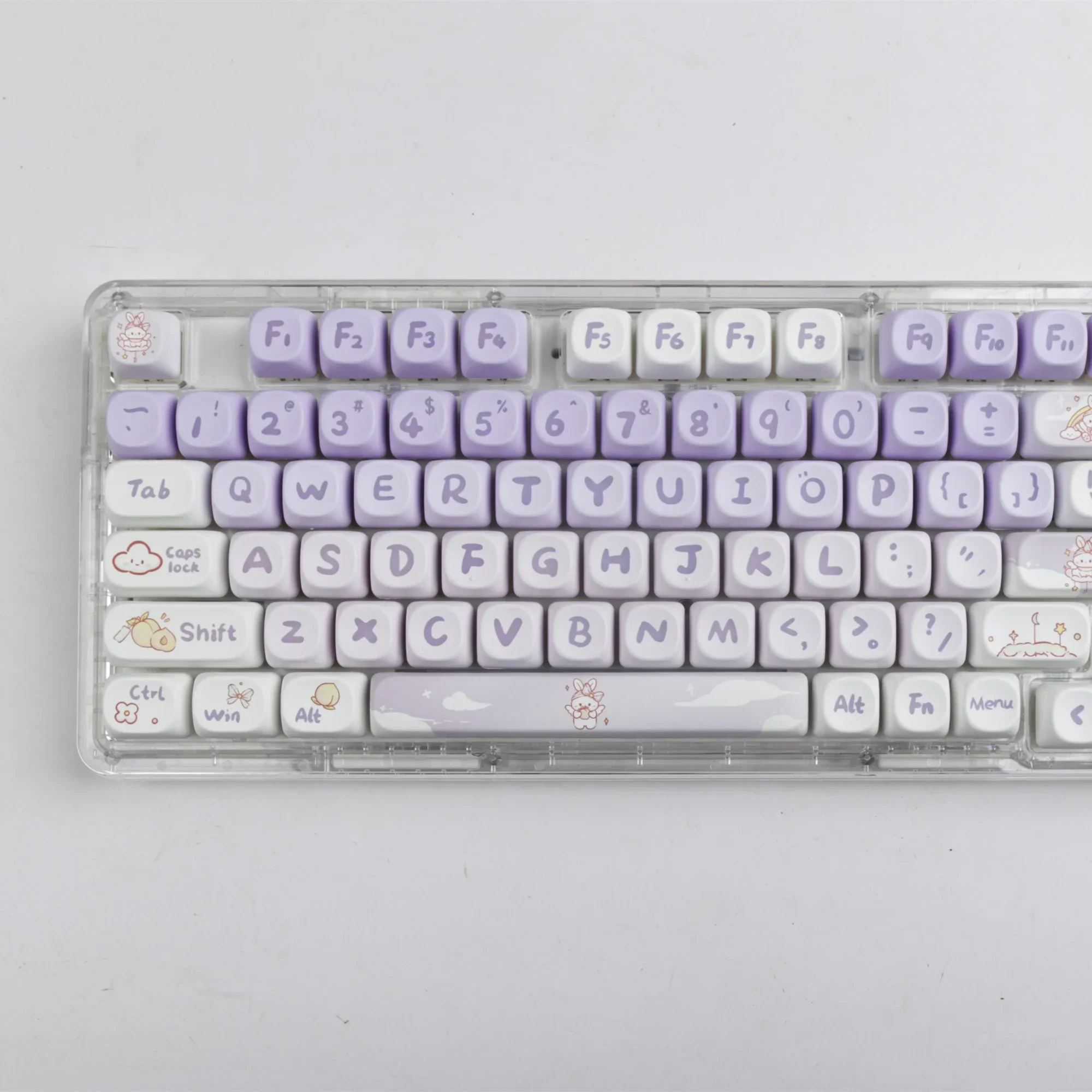 

MOA Profile 142keys Personalized Keycap for Keyboard Key Cpa Gradient Purple Rabbit Keycaps Cute Keycaps Suitable for Girls