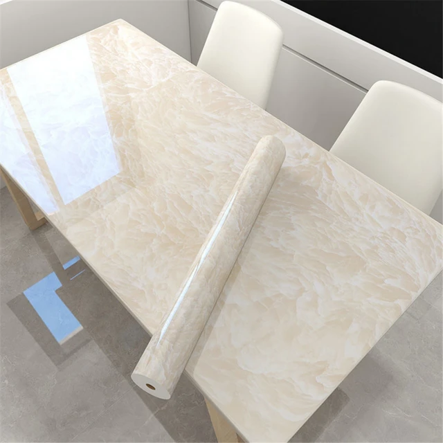 วอลเปเปอร์ไวนิลลายหินอ่อนกันน้ำ กันน้ำมัน ทนความร้อน แบบมีกาวในตัว สำหรับตกแต่งห้องน้ำ ห้องครัว เฟอร์นิเจอร์ 1