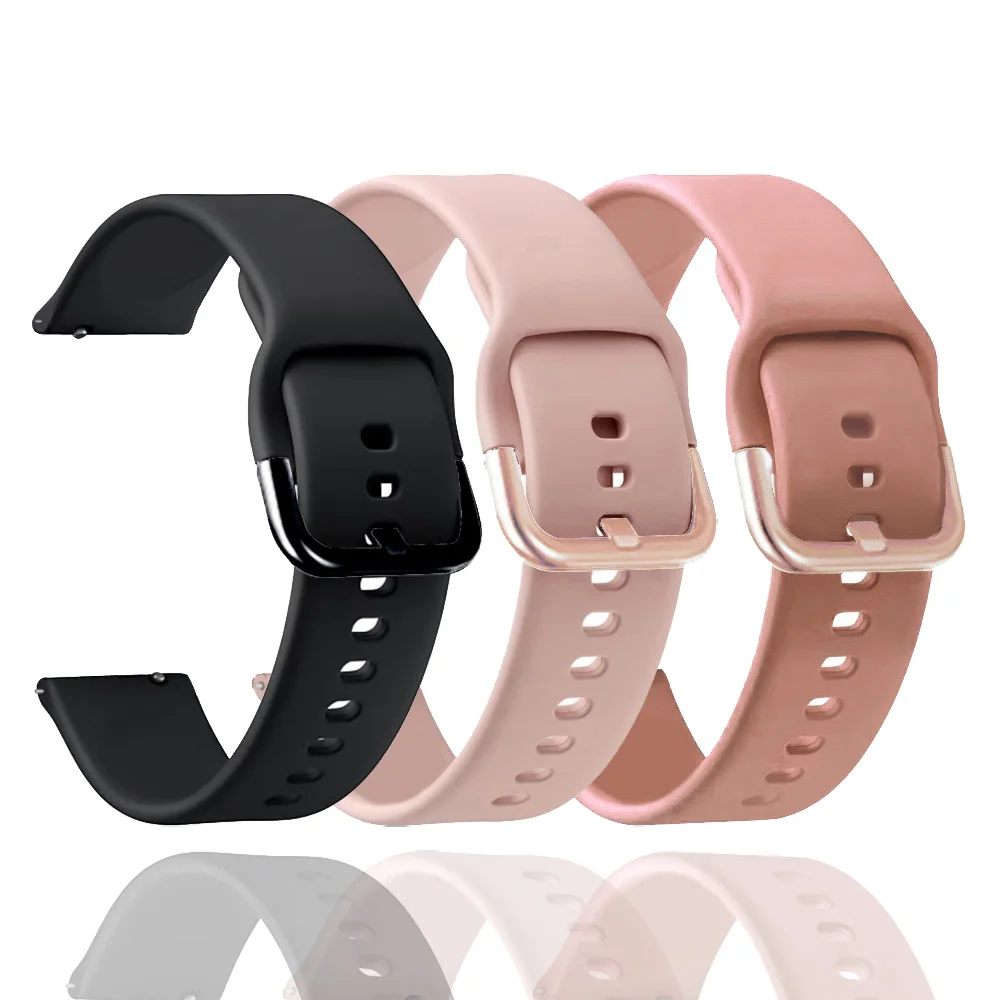 Silicone Smartwatch Replacement Wristband - Adjustable 20/22mm Strap