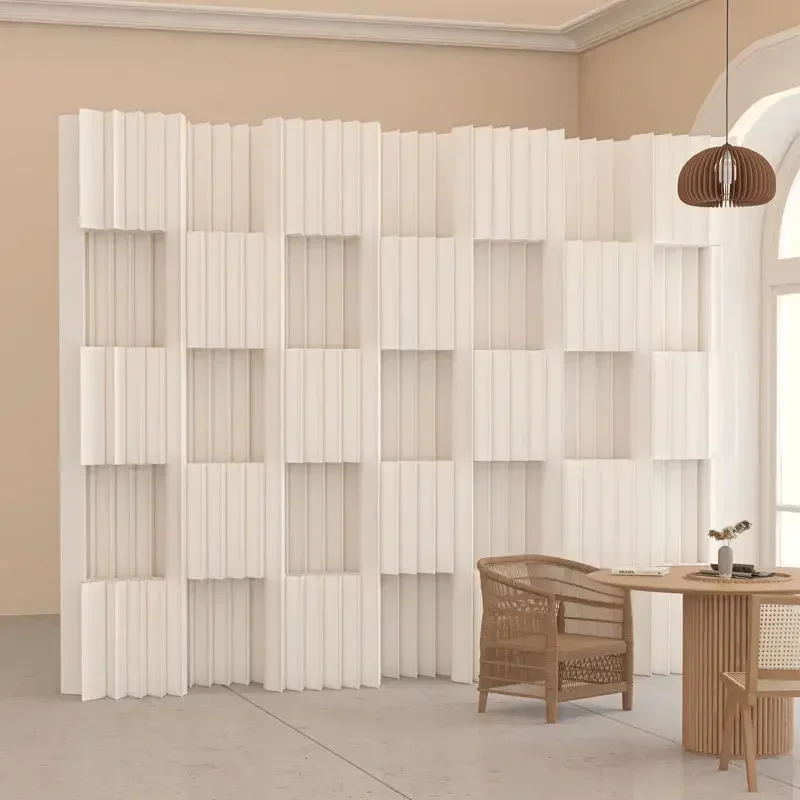 Home Decor White Organ Paper Wall Screen Room Dividers Office Partition Removable Folding Baffle