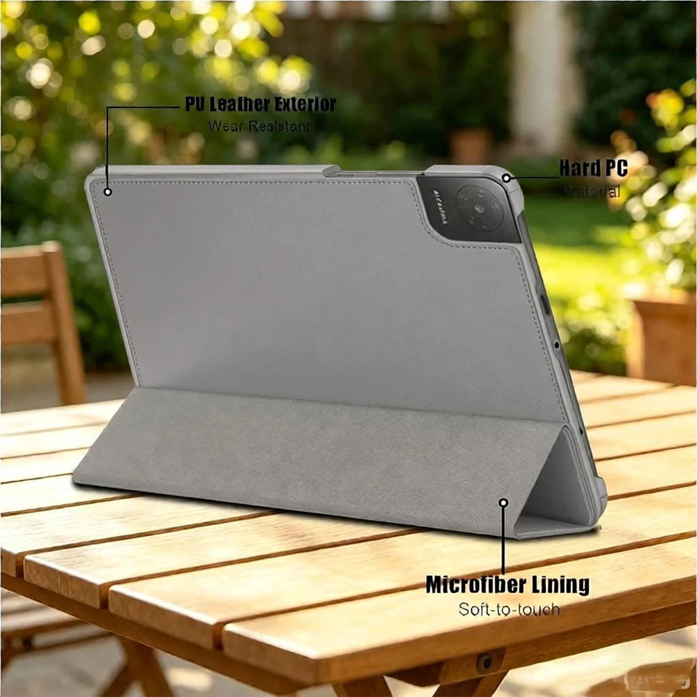 Smart Tri-Fold Flip Stand Tablet Case with Hard PC Back Shell, 10.1