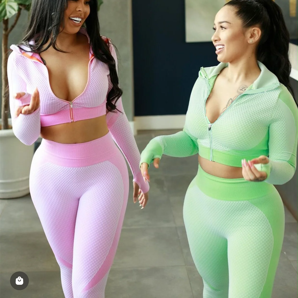 Warm Seamless Zipper Fitness Long Sleeve Tops Yoga Set Women Sports Pants Gym Active Suits 1PCS yoga set sports set sportswear set fitness set