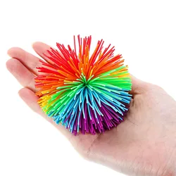 Boule à cordes arc en ciel pour enfant, jouet anti Stress, doux, sensoriel, pour autisme, amusant, 1 pièce, 6cm 