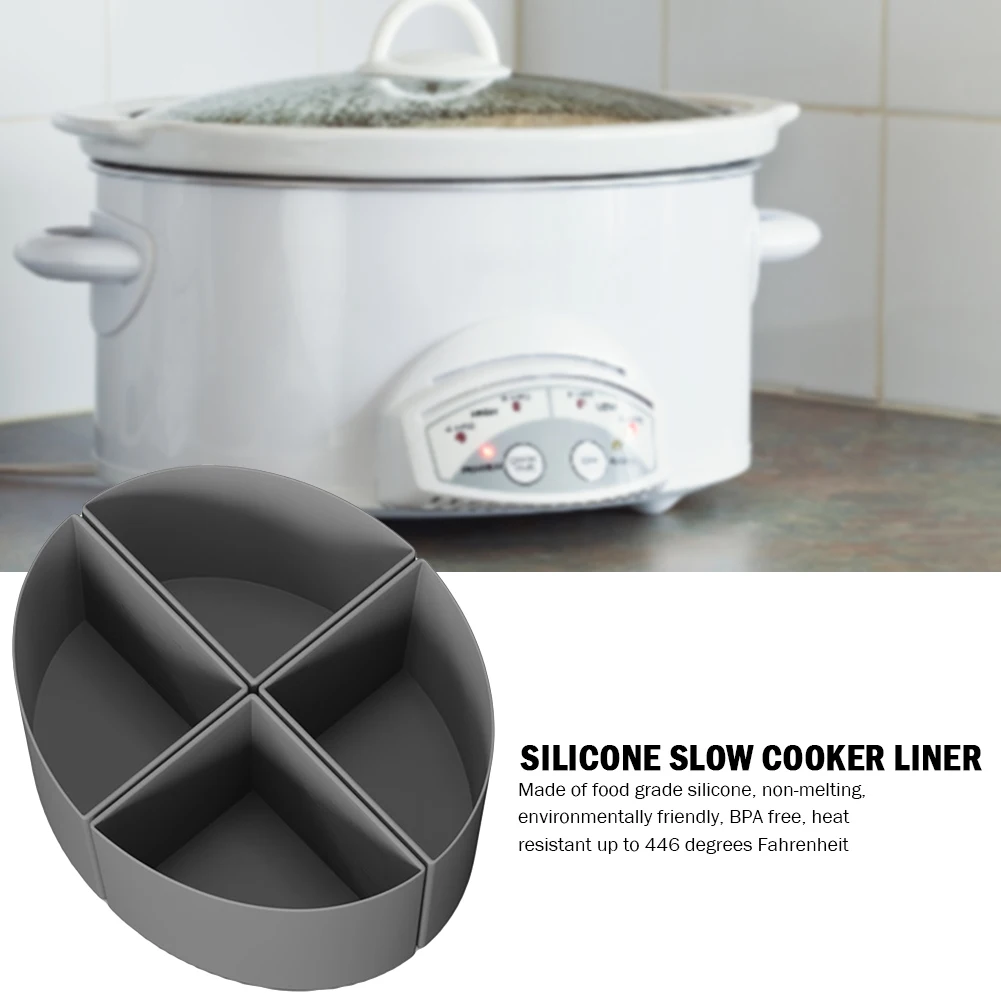 SlowCookerDividerLinerSiliconeStewPotMatReusableLeakproofHeat