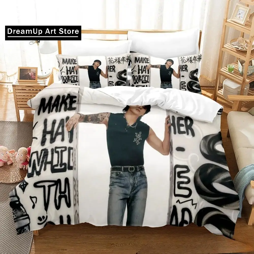 3D Print Kpop Jeon Jung Kook Album Bedding Set Boys Girls Twin Queen King Size Duvet Cover Pillowcase Bed boys Adult Bedroom 4