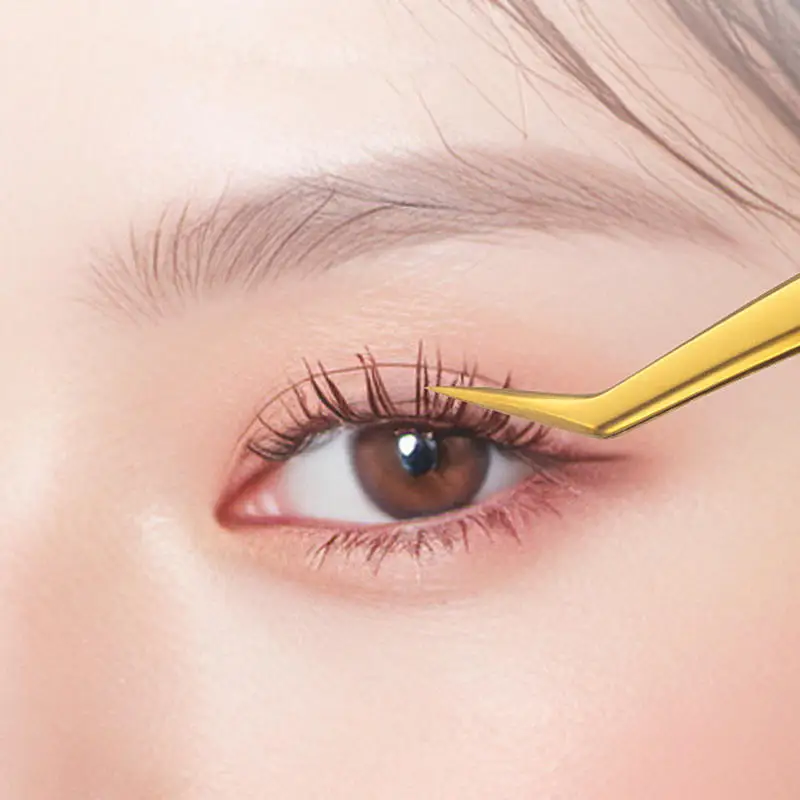 5/6PCS 속눈썹 연장용 핀셋 세트, 속눈썹 애플리케이터, 스테인리스 곡선형/직선형, 인조 속눈썹 클립, 메이크업, 네일아트 도구